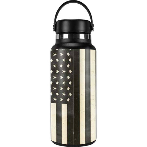 Black & White USA Flag Hydro Flask 32oz Wide Mouth Skin